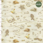 Abstract Beach Themed Marine Patterned Digital Printed Fabric